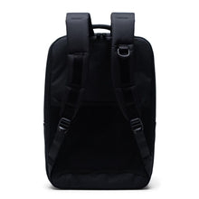 Load image into Gallery viewer, Back panel view of the black backpack .