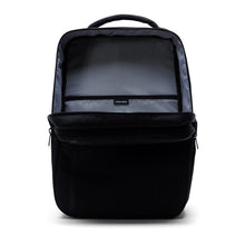 Load image into Gallery viewer, Interior view of the main compartment in the black backpack.