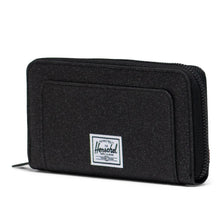 Load image into Gallery viewer, Angled front view of the Black Sparkle Thomas wallet.
