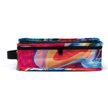Load image into Gallery viewer, Front view of the medium travel organizer in Paint Pour Multi.