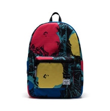 Load image into Gallery viewer, Front panel view of the Andy Warhol Flowers Settlement backpack.