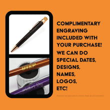 Load image into Gallery viewer, Complimentary engraving included with your purchase! We can do special dates, designs, names, logos, etc! (Restrictions may apply based on complexity. Please call us for more details!)