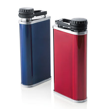 Load image into Gallery viewer, Two flasks, in blue and red, arranged on a white background.