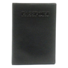 Load image into Gallery viewer, Front view of the leather cover with the word PASSPORT embossed.