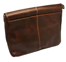 Load image into Gallery viewer, Classico Black Tumbled Leather Messenger Brief