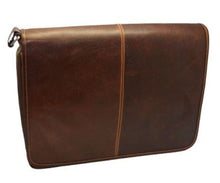 Load image into Gallery viewer, Classico Black Tumbled Leather Messenger Brief