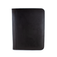 Load image into Gallery viewer, Front view of the black leather letter pad.