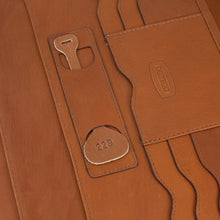 Load image into Gallery viewer, Dorado Leather Letter Pad - Tan
Closeup Image of Letter Pad Organizer Slots for cards as well as one pen slot.
DIMENSIONS:   12.5 X 10"