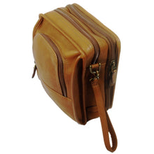 Load image into Gallery viewer, Dorado Leather Gadget Travel Bag - Tan
Image of Front Right-Facing Angled View
DIMENSIONS: 7 X 10 X 3.5"