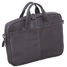 Load image into Gallery viewer, Dorado Leather Slim Leather Portfolio - Brown
Image of Angled Front Panel View
DIMENSIONS:  16 X 12 X 2.75"