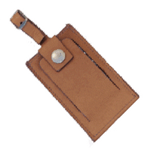 Load image into Gallery viewer, Dorado Leather Luggage Tag - Tan
Front Angled Image shown in Tan with snap closure ID.