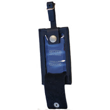 Load image into Gallery viewer, Dorado Leather Luggage Tag - Black
Front Image showing the ID tag unsnapped. Holds a standard sized business card
