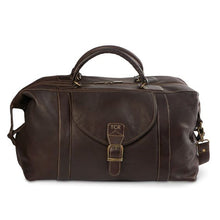 Load image into Gallery viewer, DayTrekr Weekender Satchel - Brown
Image of Front Panel View
Dimensions:  19"W x 12"H x 9.75"D