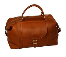 Load image into Gallery viewer, DayTrekr Weekender Satchel - Tan
Image of Front Angled View
Dimensions:  19"W x 12"H x 9.75"D