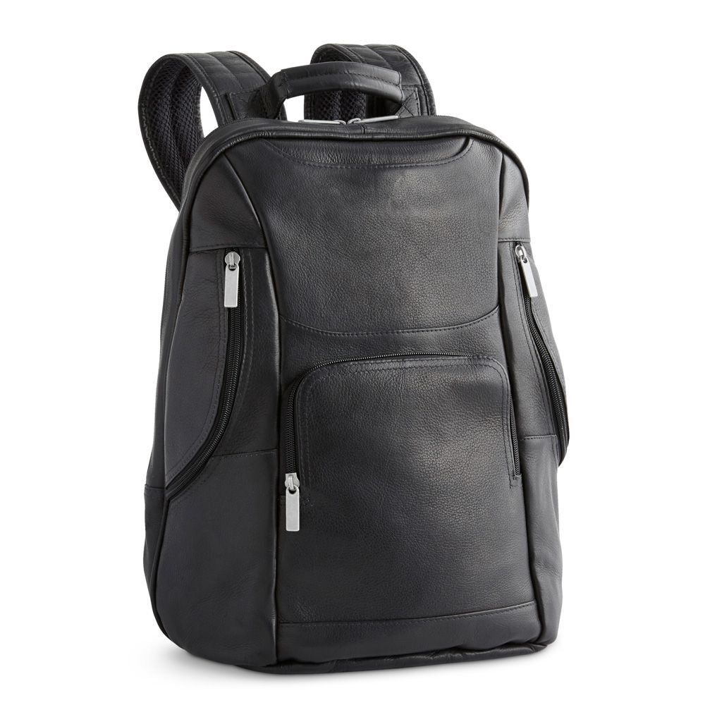 DayTrekr Leather Multi-Pocket Slim Backpack