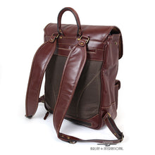 Load image into Gallery viewer, Chester Square Leather Flap Backpack