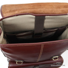 Load image into Gallery viewer, Chester Square Leather Flap Backpack