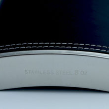 Load image into Gallery viewer,  8oz. Stainless Steel Flask with Black leather wrap