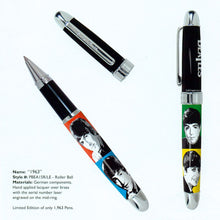 Load image into Gallery viewer, ACME Beatles 1963 Side view of the pen with the cap on, and view of the pen with the cap placed to the side. Set on a white background.