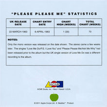 Load image into Gallery viewer, The Beatles "Please Please Me" Statistics