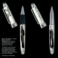 Load image into Gallery viewer, View of the George and Paul Pens. The barrel has a full portrait of the respective member which matches the signature printed on the cap.
