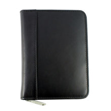 Load image into Gallery viewer, Front view of the black leather case on a white background