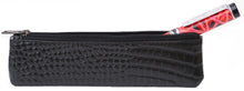 Load image into Gallery viewer, Black Crocodile Embossed Leather Single Pen Case