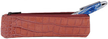 Load image into Gallery viewer, Pink Crocodile Embossed Leather Single Pen Case