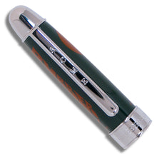 Load image into Gallery viewer, Close up to the pen cap. The clip has an engraving which reads: "ACME"