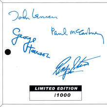 Load image into Gallery viewer, Print of the signatures of each band member shown on the inside of the presentation box along with the limited edition received. The number will vary.