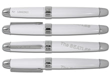 Load image into Gallery viewer, Front back and side views of the rollerball pen. Set on a white background.