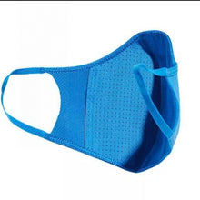 Load image into Gallery viewer, Adidas Face Mask in Blue: Angled view of the inside.