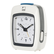 Load image into Gallery viewer, Angled front view of the analog alarm clock.