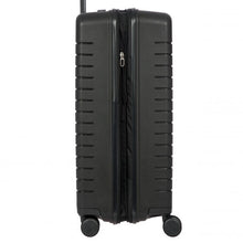 Load image into Gallery viewer, Side view of the black hard shell suitcase. The expandable feature is unzipped.
