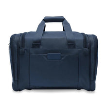 Load image into Gallery viewer, Briggs & Riley Baseline Underseat Duffle - Navy
Image of Back Panel View with retractable ID Tag
Height	     Width	     Depth	    Weight
US	10.5 in.	16.5 in.	11.5 in.	2.8 lbs.
EU	26.7 cm	41.9 cm	29.2 cm	1.3 kg