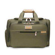 Load image into Gallery viewer, Briggs & Riley Baseline Underseat Duffle - Olive
Image of Front Panel View.  Also includes a leather monogram patch that can be embossed with up to 3 initials
Height	     Width	     Depth	    Weight
US	10.5 in.	16.5 in.	11.5 in.	2.8 lbs.
EU	26.7 cm	41.9 cm	29.2 cm	1.3 kg
