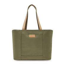 Load image into Gallery viewer, Briggs & Riley Baseline Travel Tote - Olive
Image of Back Panel View
Height	     Width	     Depth	     Weight
US	13 in.      21 in.       7.5 in.     1.6 lbs.
EU	33 cm    53.3 cm	19.1 cm	0.7 kg