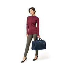 Load image into Gallery viewer, Briggs & Riley Baseline Executive Travel Duffle - Navy
Image of Briggs & Riley Baseline Executive Travel Duffle in Navy being carried by female model
Height	      Width   Depth	     Weight
US	10.5 in.	16.8 in.	8 in.	       2.5 lbs.
EU	26.7 cm	42.7 cm	20.3 cm	1.1 kg