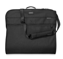 Load image into Gallery viewer, Briggs & Riley Baseline Classic Garment Cover - Black
Image of Front Panel View folded in half, showing adjustable shoulder strap
Height Width Depth Weight
US 22.5 in. 24.5 in. 2 in. 3.2 lbs.
EU 57.2 cm 62.2 cm 5.1 cm 1.5 kg