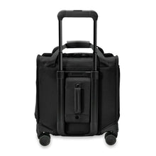 Load image into Gallery viewer, Briggs & Riley Baseline Cabin Spinner - Black
Image of Back Panel View with telescoping handle shown in lower stages.
Height	    Width	    Depth	      Weight
US	16 in.	14 in.	9.5 in.	7 lbs.
EU	40.6 cm	35.6 cm	24.1 cm	3.3 kg