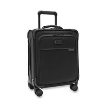 Load image into Gallery viewer, Briggs & Riley Baseline Compact Carry-On Spinner - Black
Image of Front Angled View
Height Width Depth Weight
US 19 in. 14 in. 9 in. 9 lbs.
EU 48.3 cm 35.6 cm 22.9 cm 4.1 kg