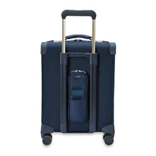 Load image into Gallery viewer, Briggs & Riley Baseline Global Carry-On Spinner - Navy
Image of Back Panel View
Height	     Width	     Depth	       Weight
US	21 in.       15 in.	9 in.	         9.9 lbs. 
EU	53.3 cm	38.1 cm	22.9 cm	 4.5 kg
