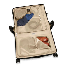 Load image into Gallery viewer, Briggs & Riley Wide Carry-On Garment Spinner - Black
Image of Interior packing compartment with space to hang garments, pockets for shoes, belts, and accessories.
Height Width Depth Weight
US 16 in. 21 in. 9 in. 11.9 lbs.
EU 40.6 cm 53.3 cm 22.9 cm 5.4 kg