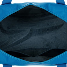 Load image into Gallery viewer, Inside view of the electric blue duffle bag's main compartment.