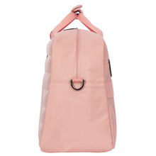 Load image into Gallery viewer, Side view of the pearl pink 18-inch duffle bag.