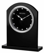 Load image into Gallery viewer, Bulova Faux Ebony Crystal Clock