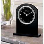 Load image into Gallery viewer, Bulova Faux Ebony Crystal Clock