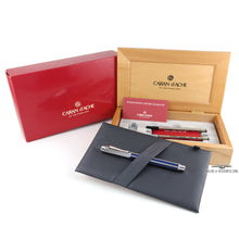 Load image into Gallery viewer, Caran d'Ache Varios Blue Chinese Lacquer W/ Rhodium Trim Rollerball Pen - Floor Model