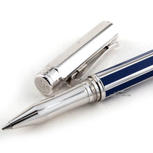 Load image into Gallery viewer, Caran d'Ache Varios Blue Chinese Lacquer W/ Rhodium Trim Rollerball Pen - Floor Model