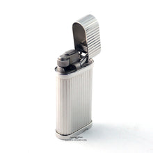 Load image into Gallery viewer, Cartier Platinum Plated Pinstripe C Decor Lighter